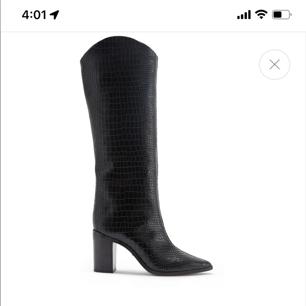 Schutz Croc Analeah Boots Size 9 TTS BLACK